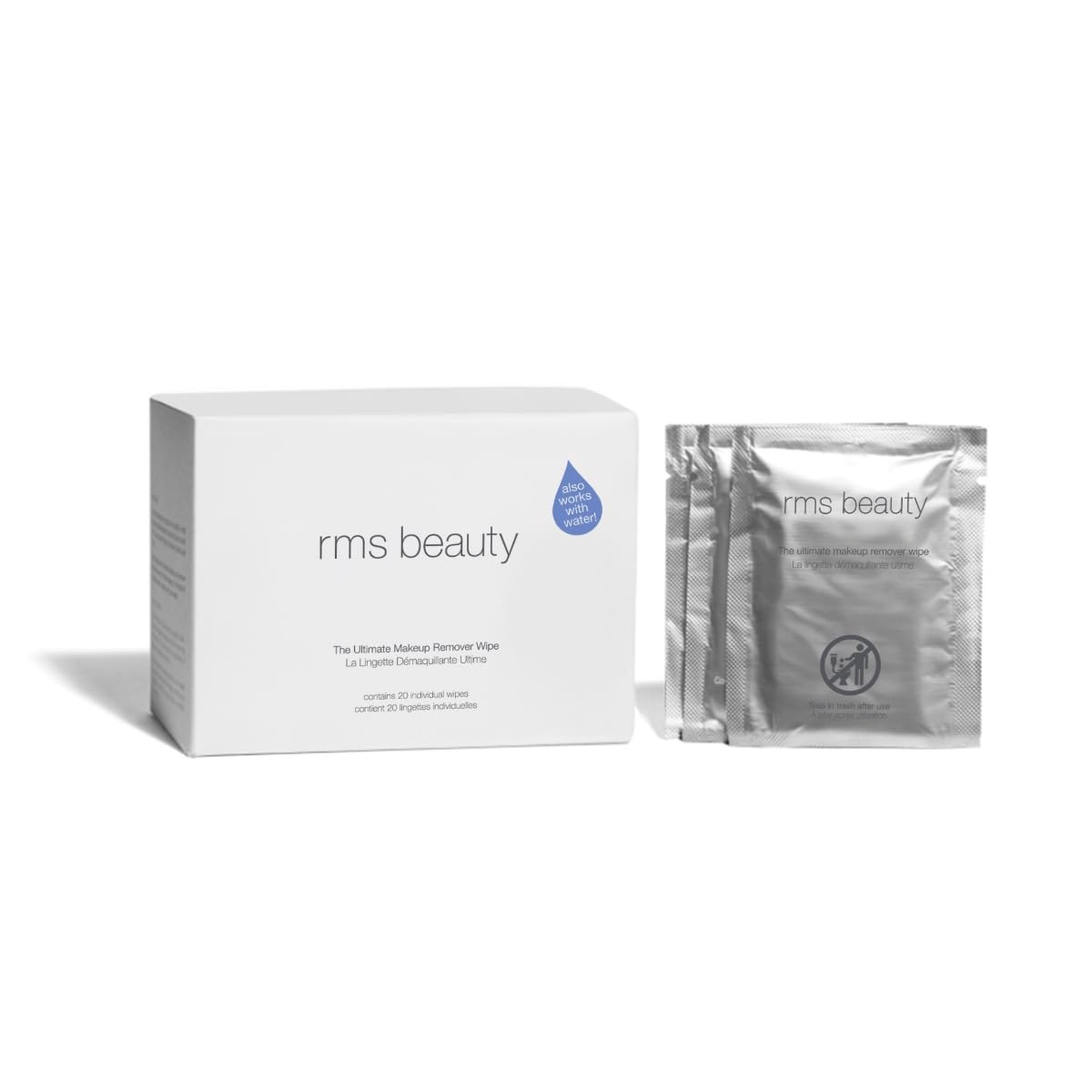 RMS Beauty Makeup Remover Wipes – Gentle, Hypoallergenic Facial Cleansing Towelettes with Nourishing Ingredients, Effective for All Skin Types, Travel-Friendly, 30 Count Pack