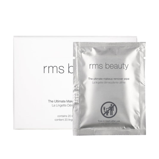 RMS Beauty Makeup Remover Wipes – Gentle, Hypoallergenic Facial Cleansing Towelettes with Nourishing Ingredients, Effective for All Skin Types, Travel-Friendly, 30 Count Pack