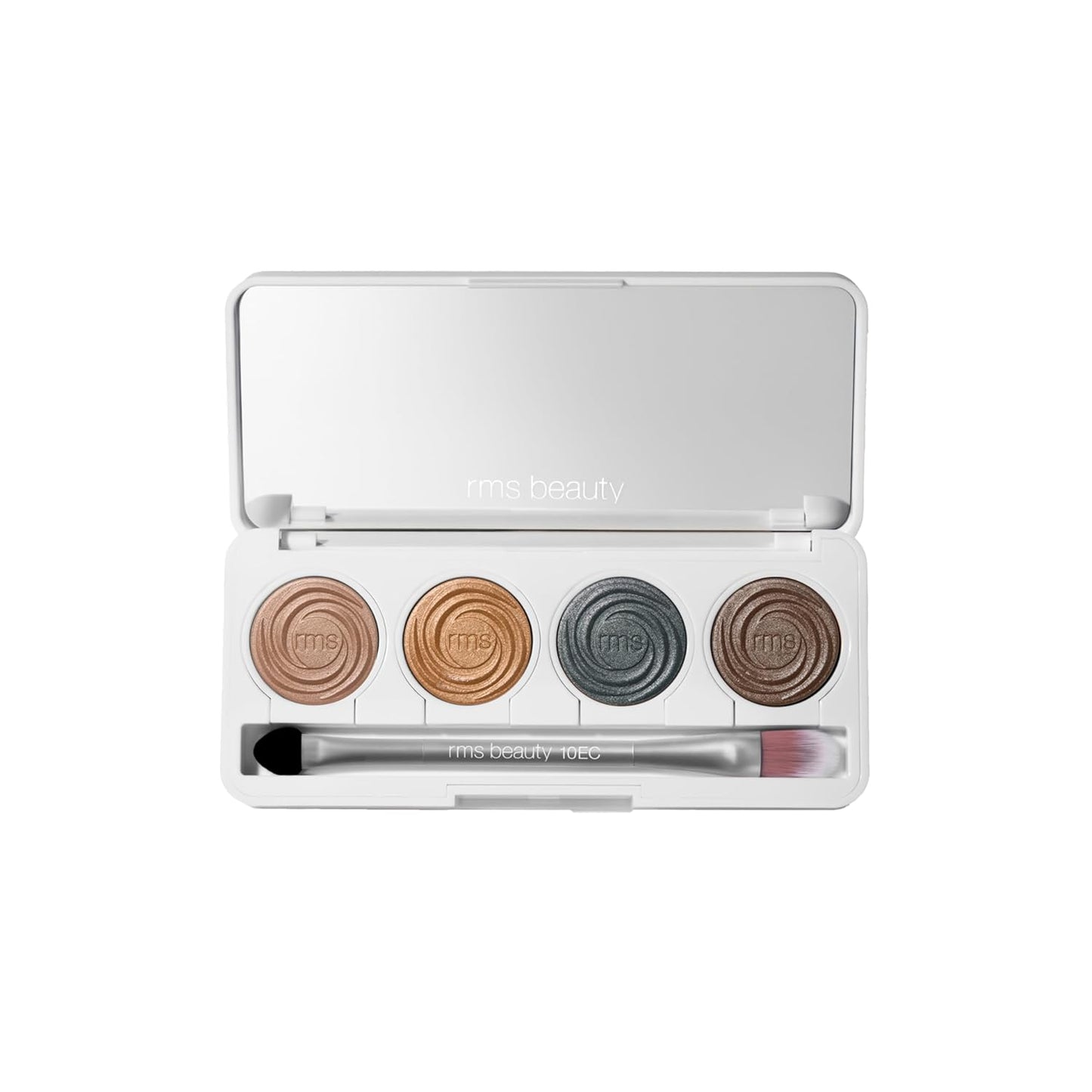 RMS Beauty Eyelights Eye Shadow Palette – Talc-Free Gel-to-Powder Eyeshadow – 4 Richly Pigmented Shades with Buriti Oil – Multi-Finish Matte, Satin & Metallic – 0.17 oz