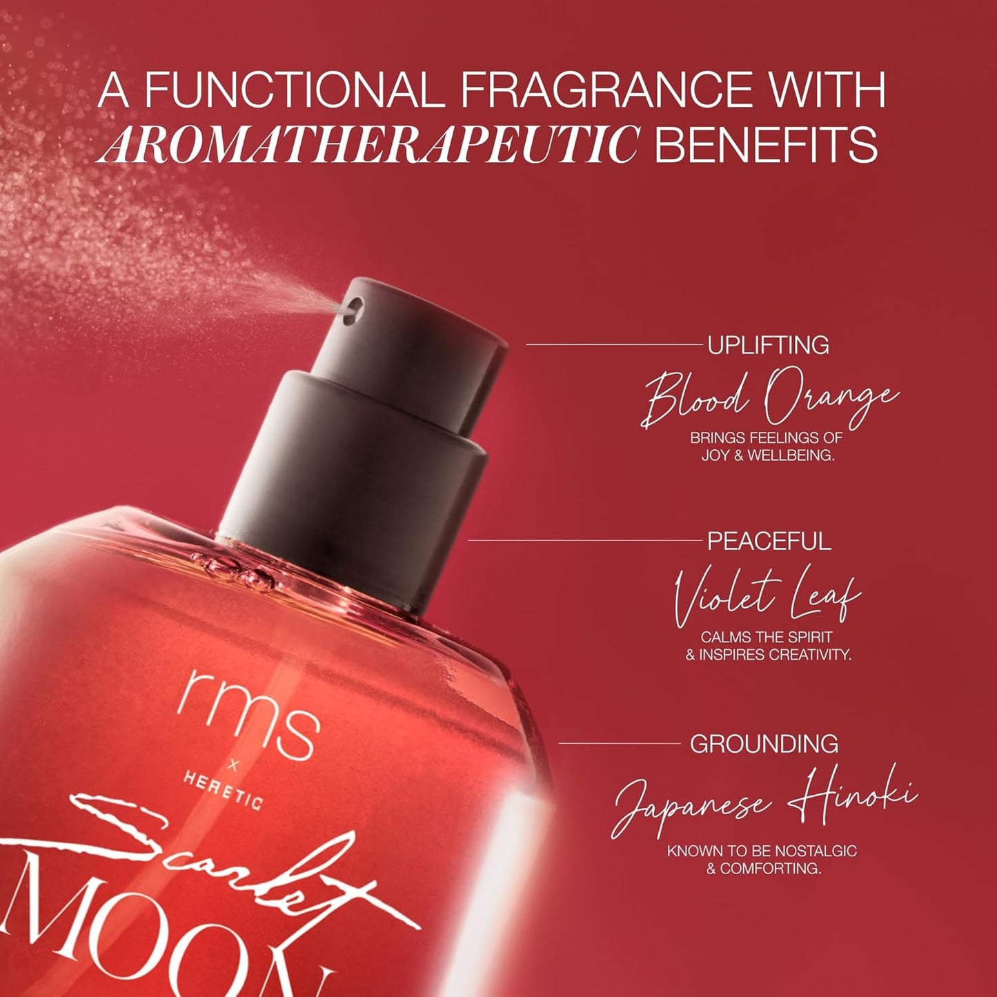 RMS Beauty x Heretic Scarlet Moon Eau de Parfum – Luxury Plant-Based Clean Fragrance – Natural Blood Orange, Violet Leaf & Hinoki Wood – Gender-Neutral & Vegan – 1.7 fl oz