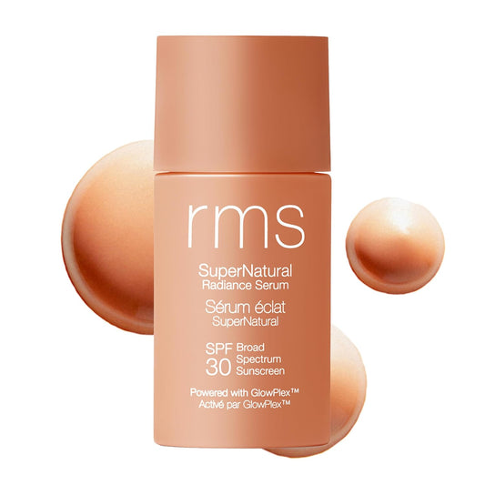 RMS Beauty Supernatural Radiance Serum SPF 30 - Lightweight Hydrating Facial Sunscreen with Antioxidants, Natural Glow Enhancer, Broad Spectrum UVA/UVB, 1 oz
