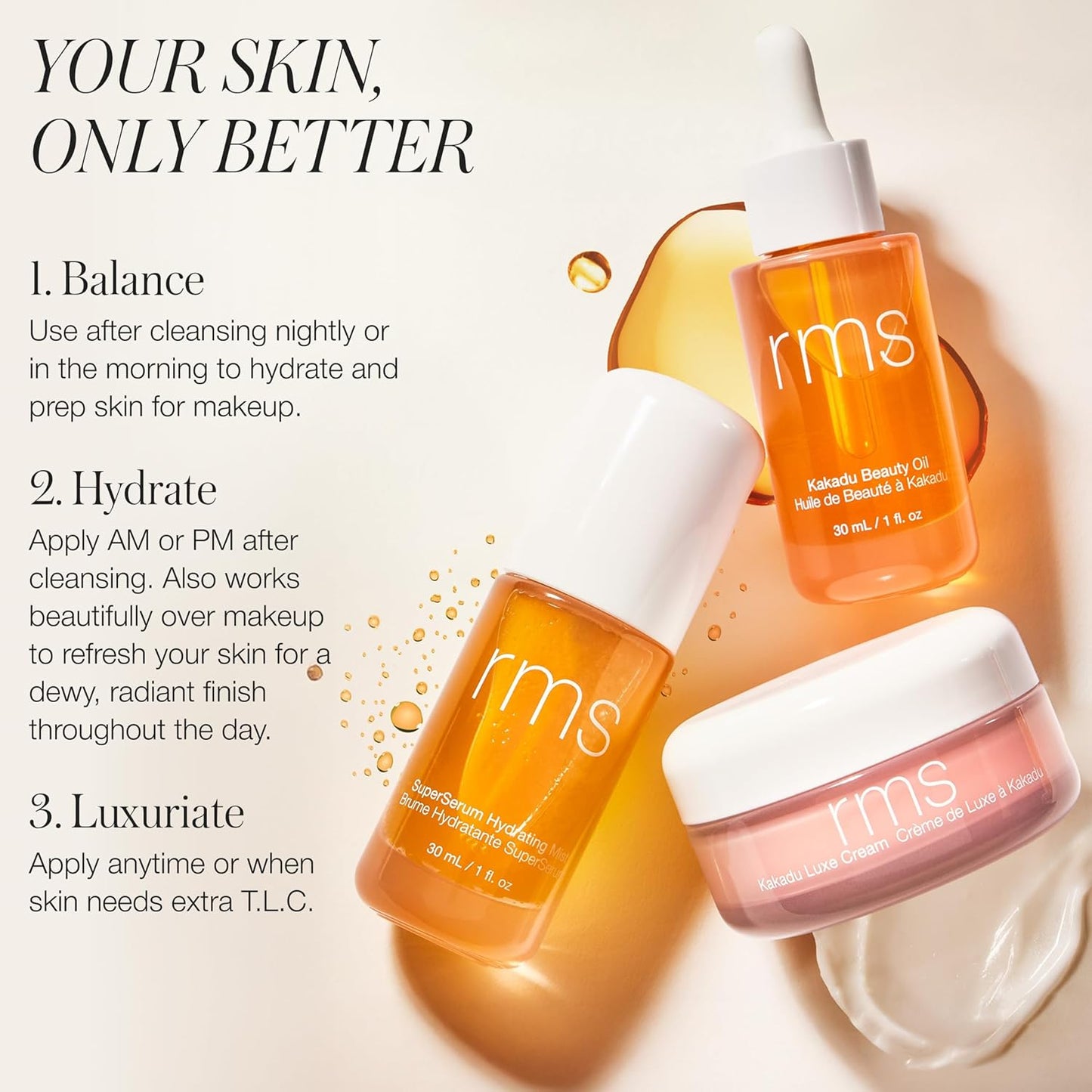 RMS Beauty Kakadu Beauty Oil – 24-Hour Hydrating Face Oil with Vitamin C – Brighter, Radiant Glow – Kind to Biome Certified – Non-Comedogenic & Fast-Absorbing – 1 fl oz