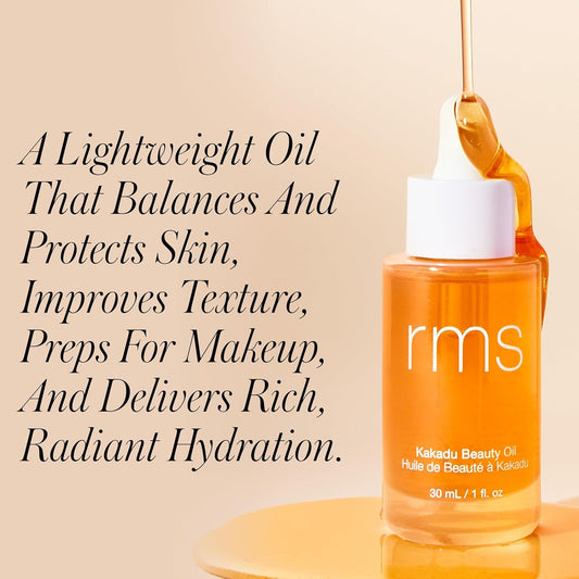 RMS Beauty Kakadu Beauty Oil – 24-Hour Hydrating Face Oil with Vitamin C – Brighter, Radiant Glow – Kind to Biome Certified – Non-Comedogenic & Fast-Absorbing – 1 fl oz